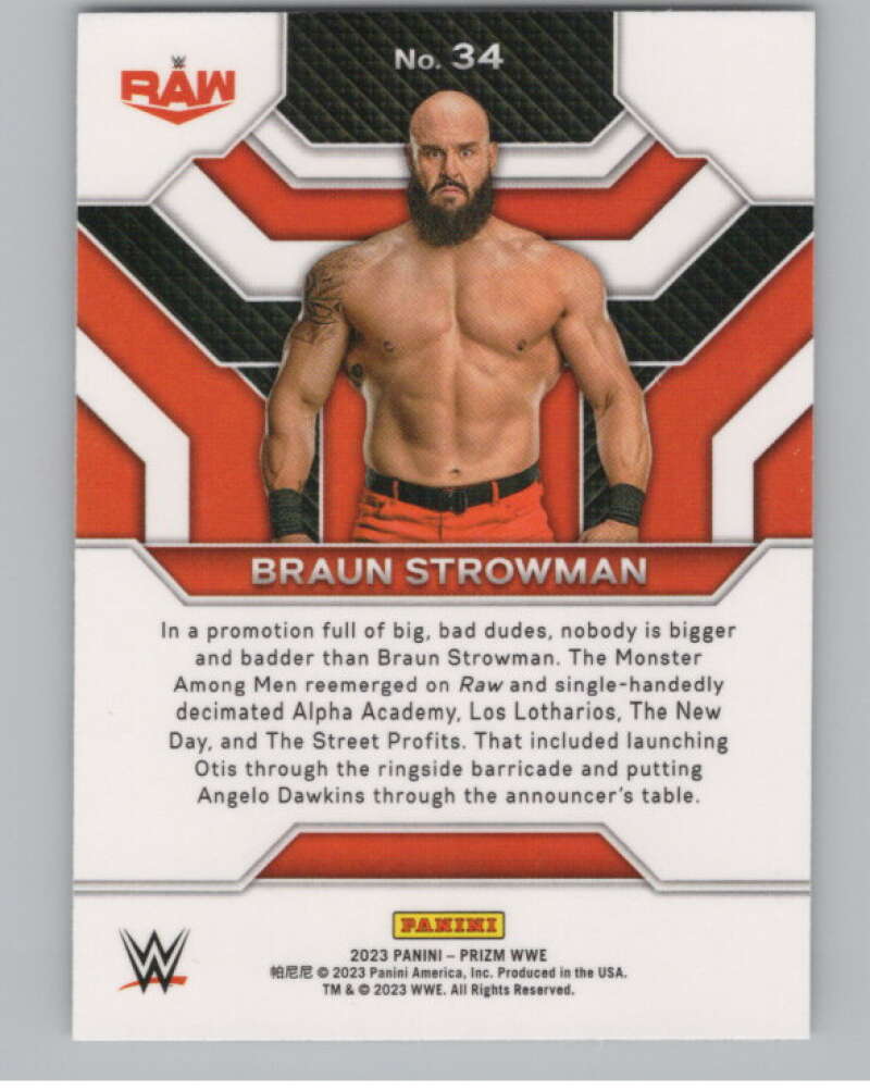 2023 Panini Prizm Top Tier #34 Braun Strowman WWE  V98260 Image 2