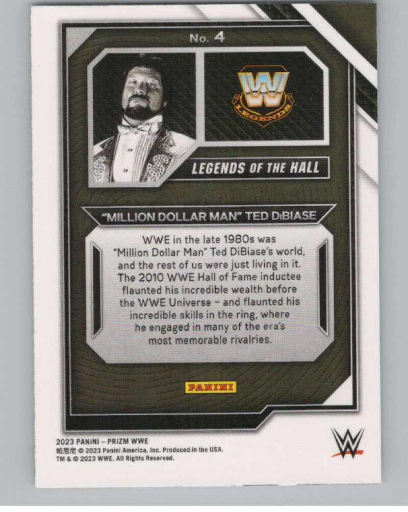 2023 Panini Prizm Legends of the Hall #4 Million Dollar Man Ted DiBiase  V98265 Image 2