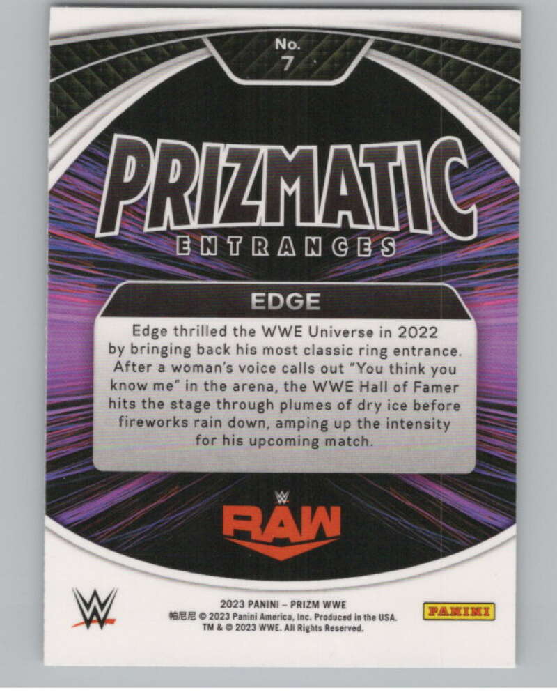2023 Panini Prizm Prizmatic Entrances #7 Edge WWE  V98267 Image 2