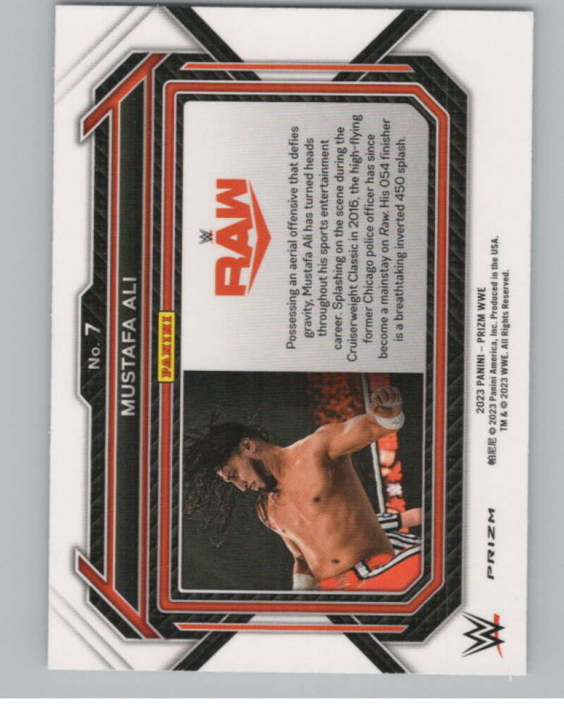 2023 Panini Prizm Horizontal Prizms Ice #7 Mustafa Ali WWE  V98268 Image 2