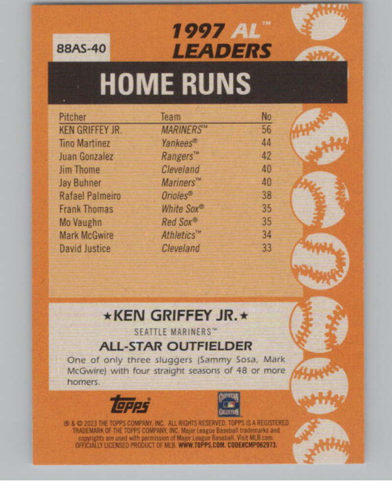 2023 Topps 1988 All-Star ball #88AS-40 Ken Griffey Jr.  V98281 Image 2
