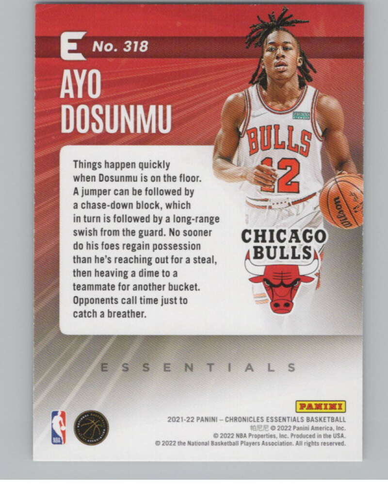 2021-22 Panini Chronicles #318 Ayo Dosunmu Essentials Rookie  V98288 Image 2
