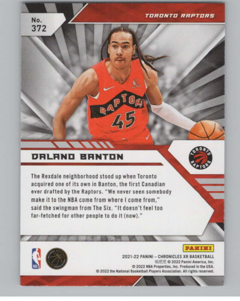 2021-22 Panini Chronicles #372 Dalano Banton XR Rookie  V98294 Image 2