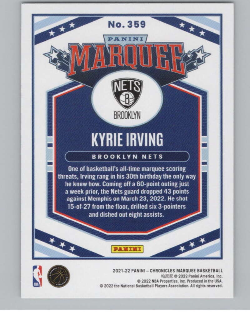 2021-22 Panini Chronicles Green #359 Kyrie Irving Marquee   V98295 Image 2