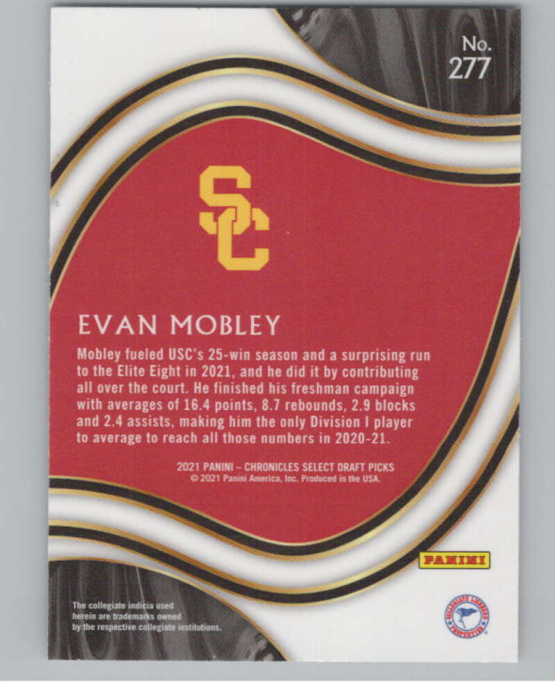 2021-22 Panini Chronicles Draft Picks Select #277 Evan Mobley Rookie  V98302 Image 2