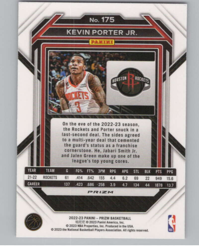 2022-23 Panini Prizm Prizms Pink Ice #175 Kevin Porter Jr.  V98318 Image 2