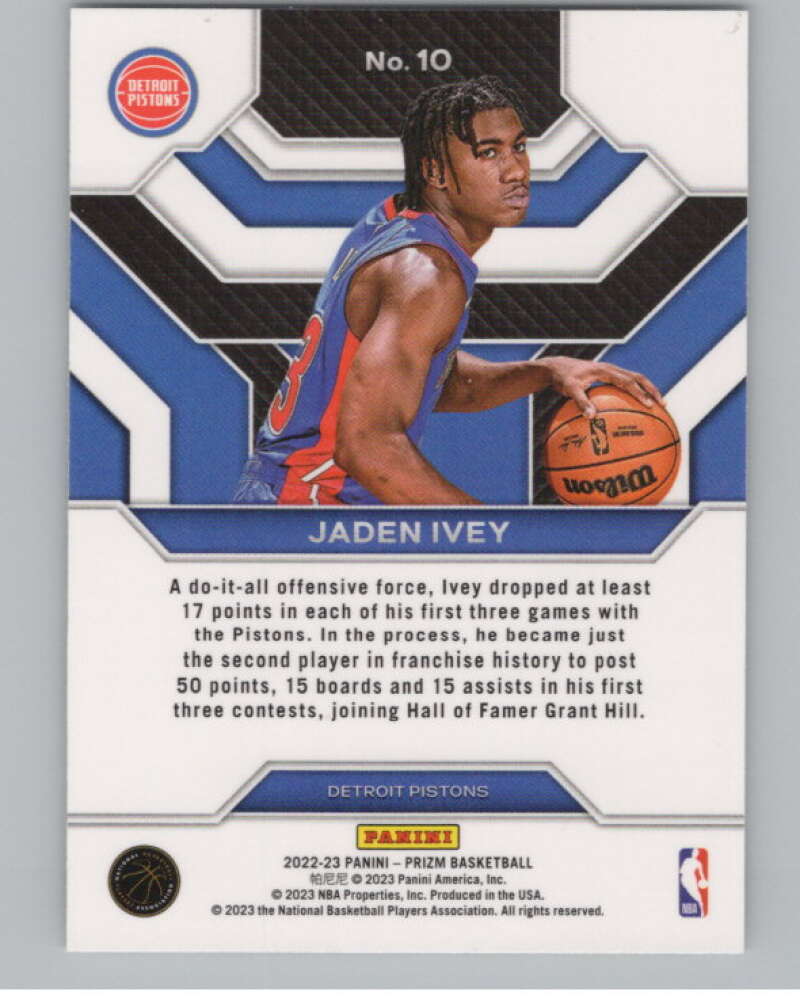 2022-23 Panini Prizm Emergent #10 Jaden Ivey  V98337 Image 2