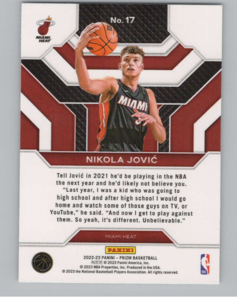 2022-23 Panini Prizm Emergent #17 Nikola Jovic  V98340 Image 2