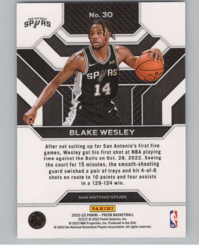 2022-23 Panini Prizm Emergent #30 Blake Wesley  V98344 Image 2