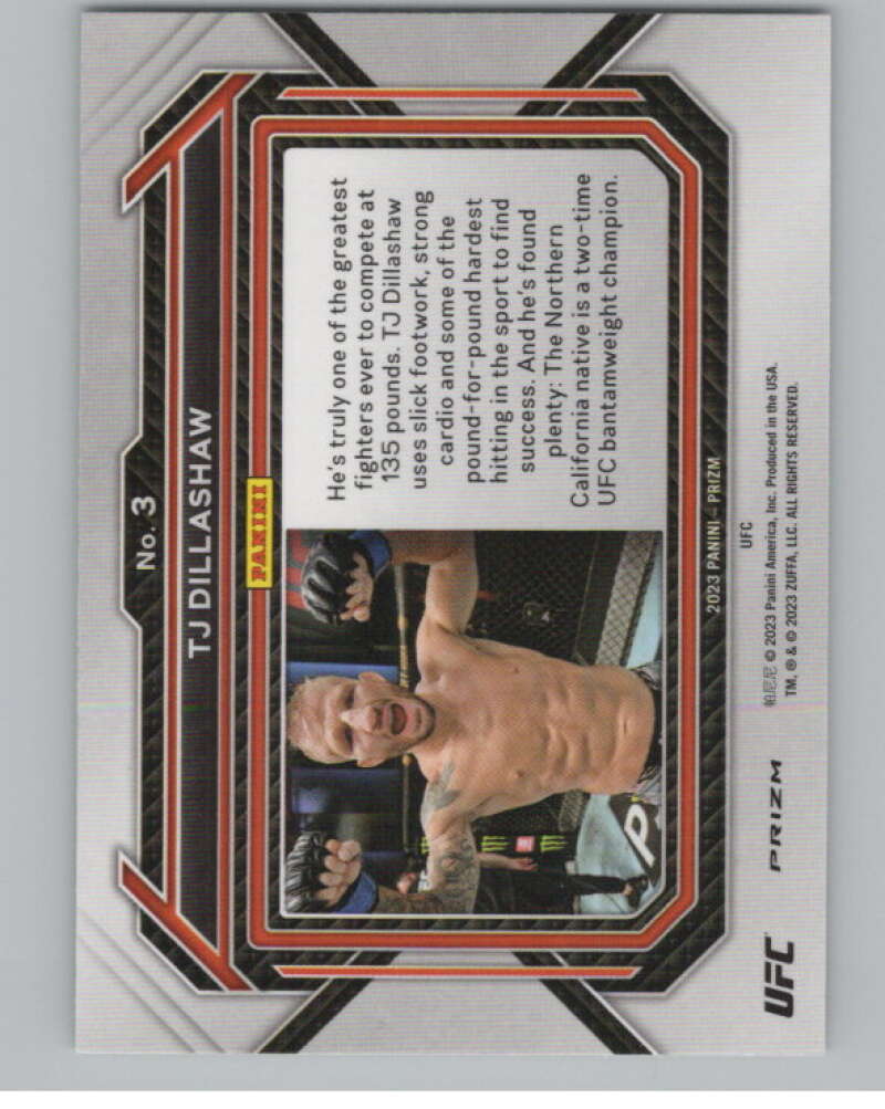 2023 Panini Prizm UFC Prizms Green #3 TJ Dillashaw Horizontal  V98346 Image 2