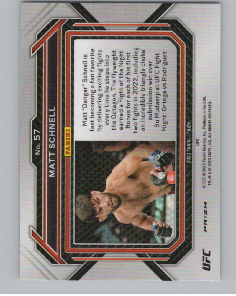 2023 Panini Prizm UFC Prizms Green #57 Matt Schnell Horizontal  V98349 Image 2