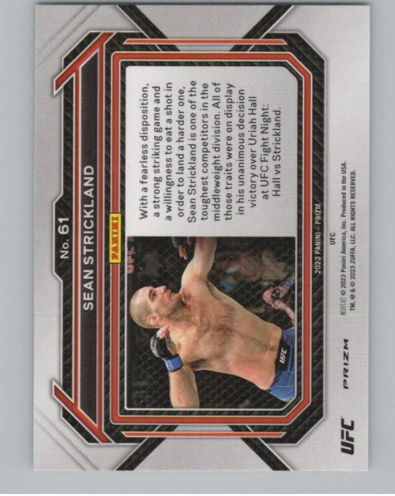 2023 Panini Prizm UFC Prizms Green #61 Sean Strickland Horizontal  V98350 Image 2