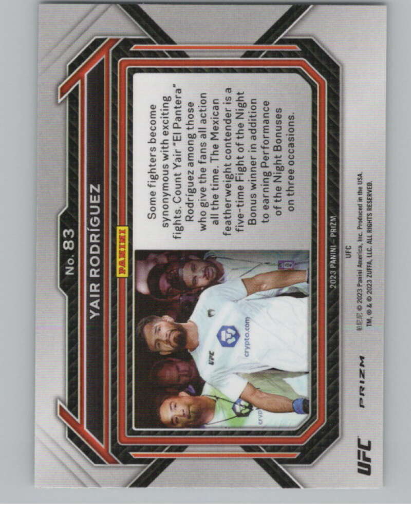 2023 Panini Prizm UFC Prizms Green #83 Yair Rodriguez Horizontal  V98351 Image 2