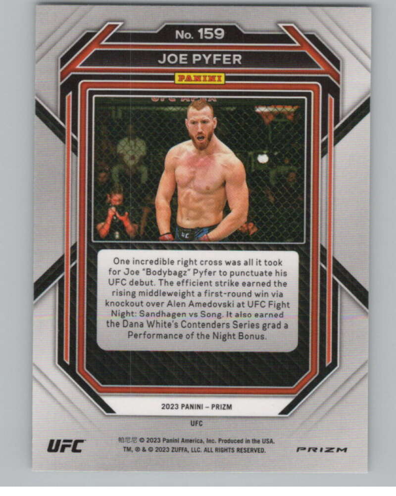 2023 Panini Prizm UFC Prizms Green #159 Joe Pyfer Vertical  V98358 Image 2