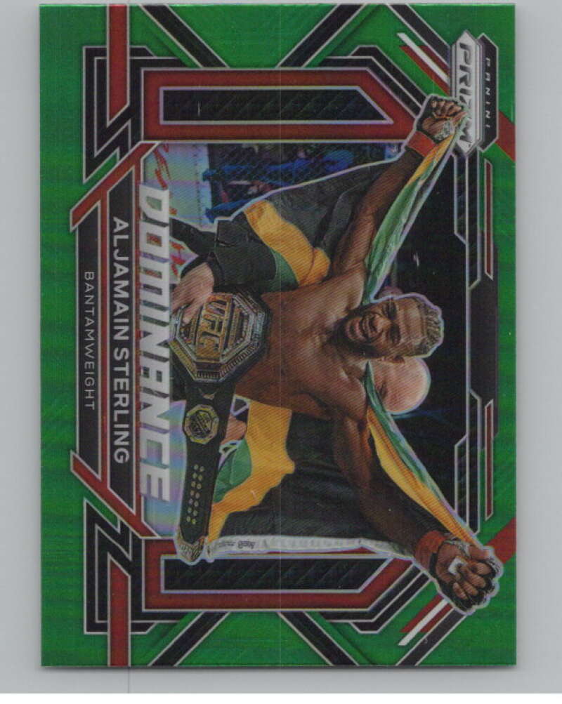2023 Panini Prizm UFC Dominance Prizms Green #20 Aljamain Sterling  V98363 Image 1