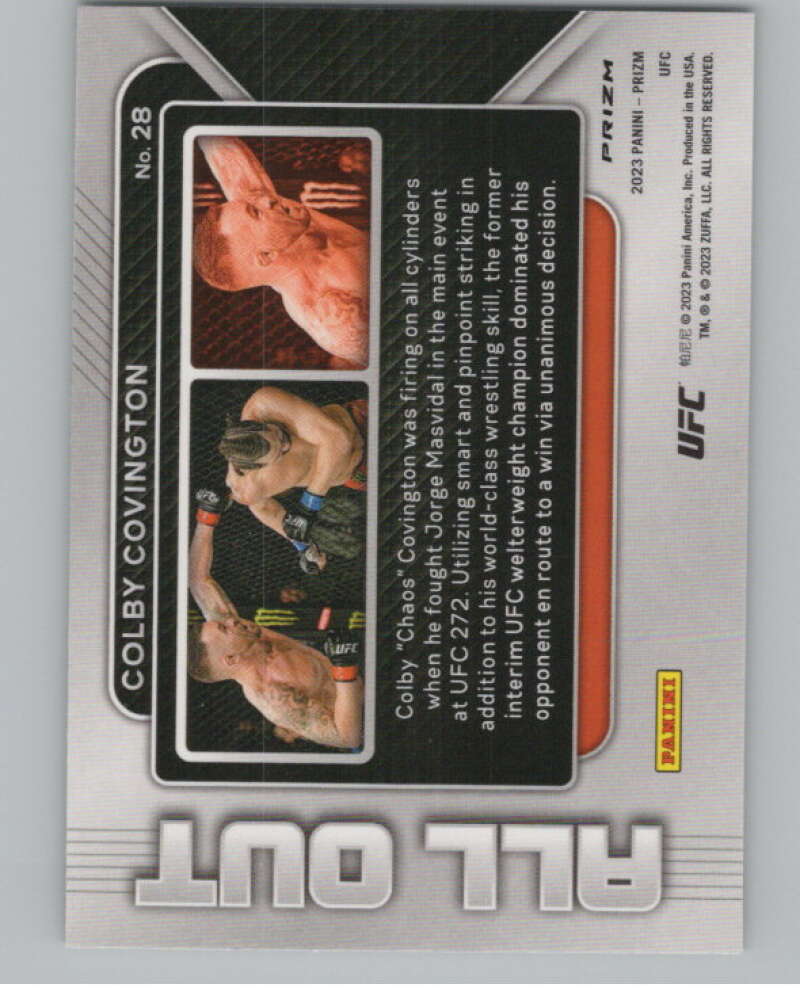 2023 Panini Prizm UFC All Out Prizms Green #28 Colby Covington  V98364 Image 2