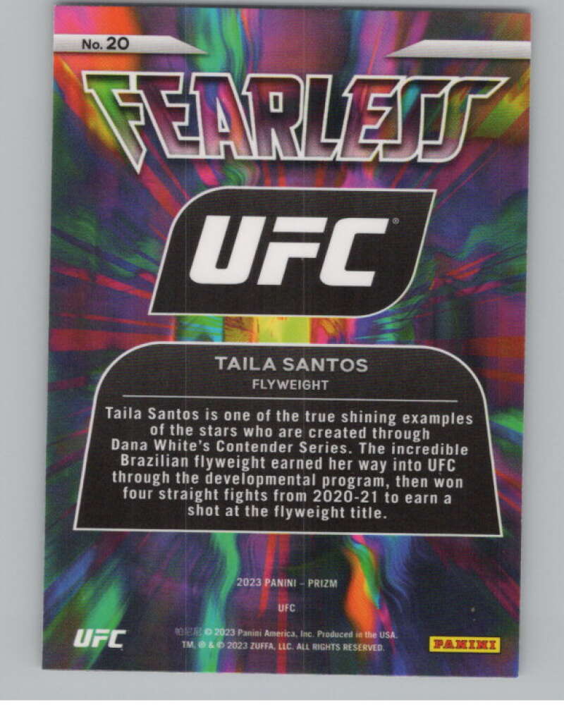 2023 Panini Prizm UFC Fearless #20 Taila Santos  V98373 Image 2