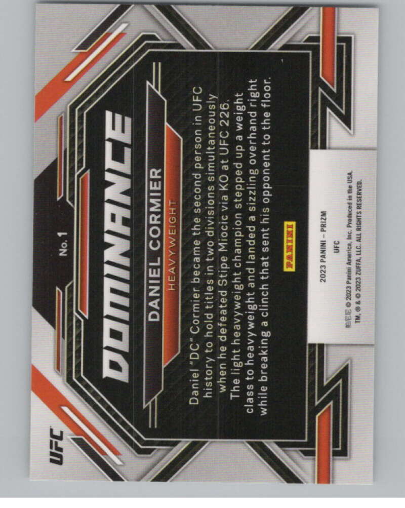 2023 Panini Prizm UFC Dominance #1 Daniel Cormier  V98374 Image 2