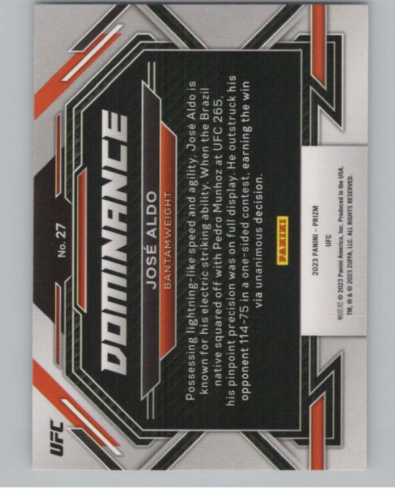 2023 Panini Prizm UFC Dominance #27 Jose Aldo   V98378 Image 2