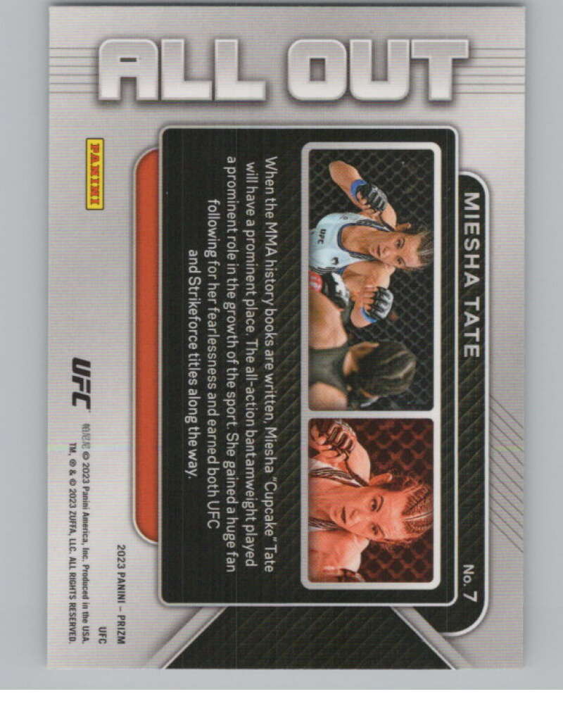2023 Panini Prizm UFC All Out #7 Miesha Tate  V98384 Image 2
