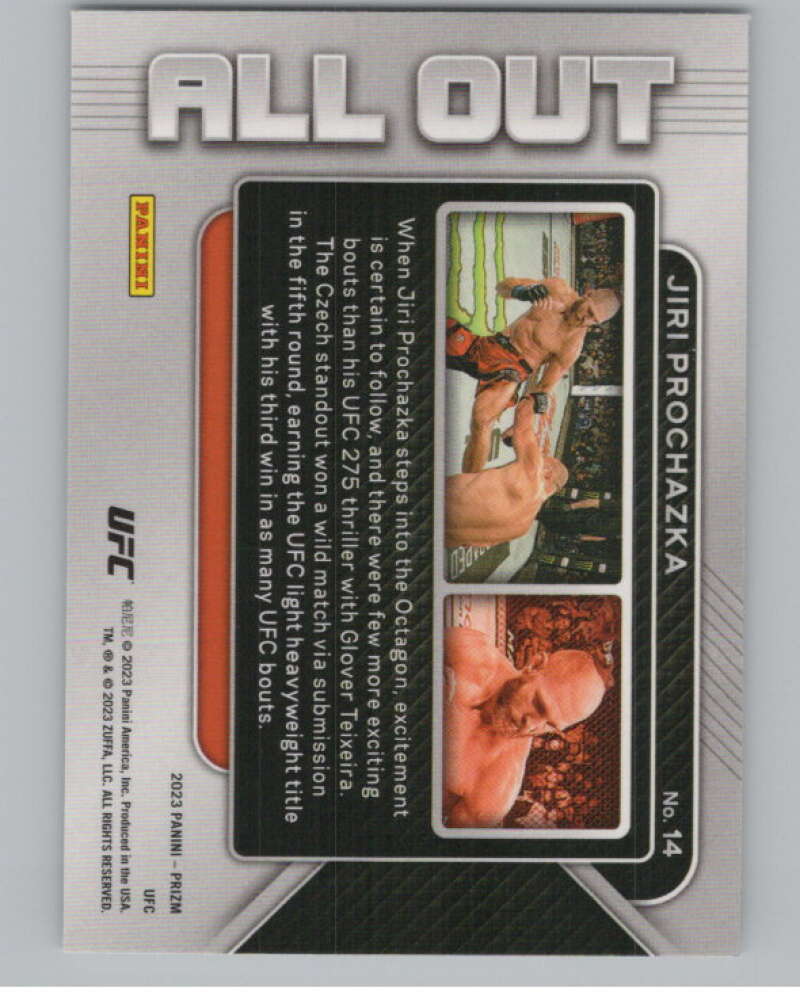 2023 Panini Prizm UFC All Out #14 Jiri Prochazka  V98385 Image 2