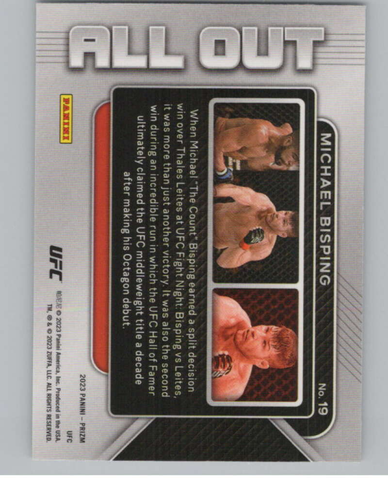 2023 Panini Prizm UFC All Out #19 Michael Bisping  V98386 Image 2