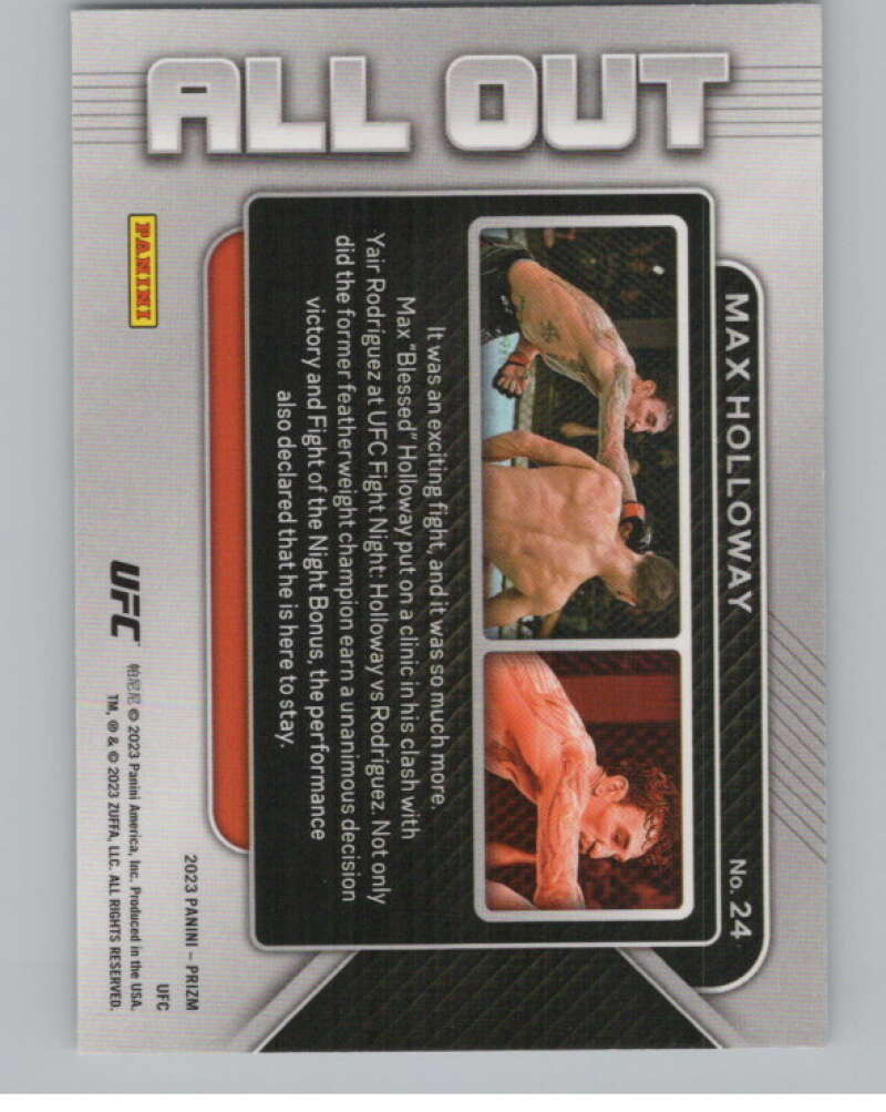 2023 Panini Prizm UFC All Out #24 Max Holloway  V98387 Image 2