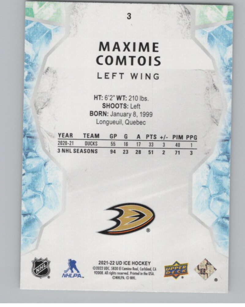 2021-22 Upper Deck Ice Gold #3 Maxime Comtois  V98390 Image 2