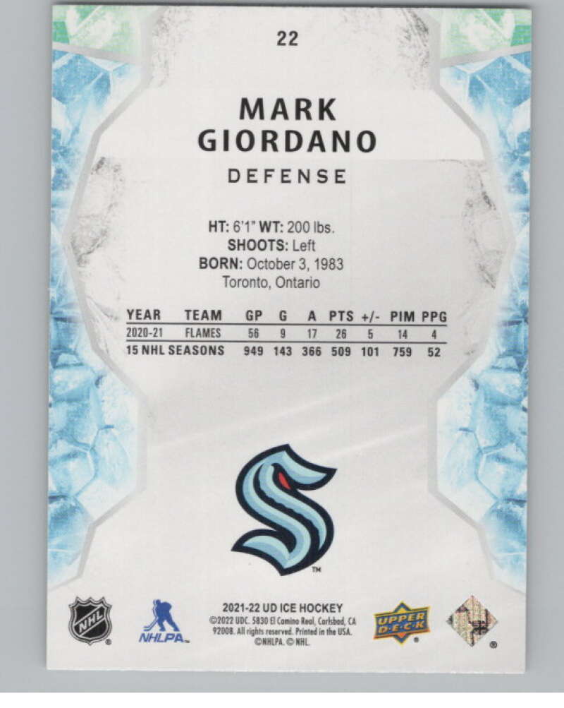 2021-22 Upper Deck Ice Gold #22 Mark Giordano   V98391 Image 2
