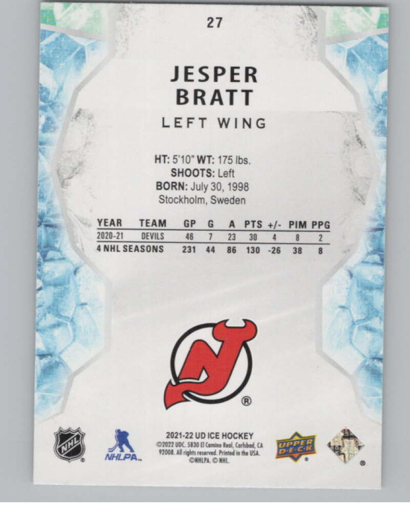 2021-22 Upper Deck Ice Gold #27 Jesper Bratt   V98392 Image 2