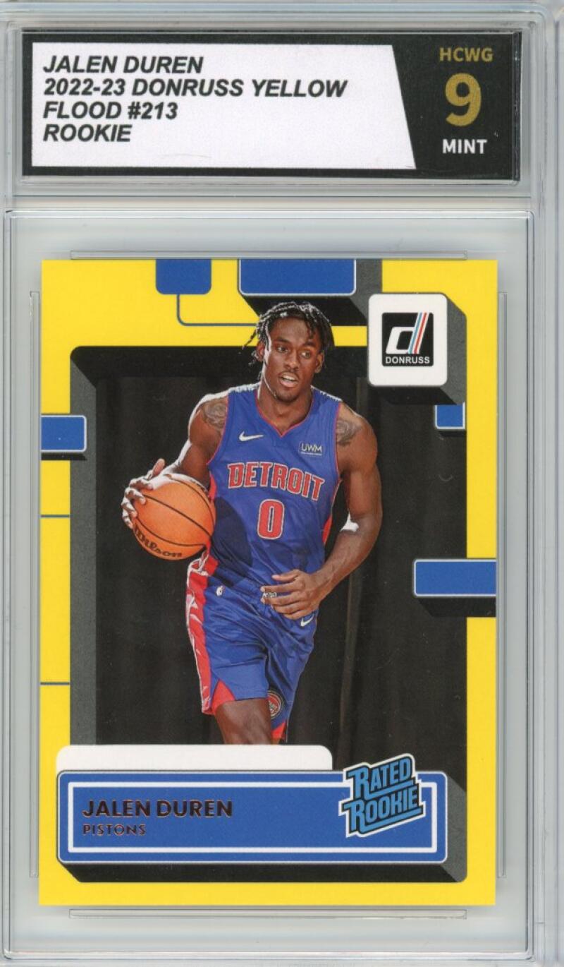 2022-23 Panini Hoops Yellow #213 Jalen Duren RC Rookie Mint HCWG 9 Image 1