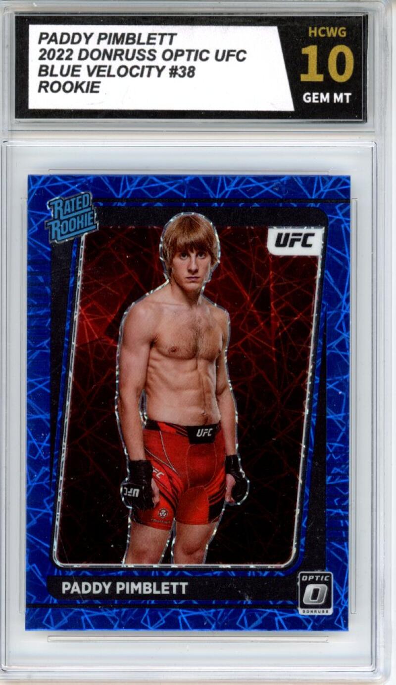2022 Donruss Optic UFC Blue Velocity #38 Paddy Pimblett RC Rookie Mint HCWG 10 Image 1
