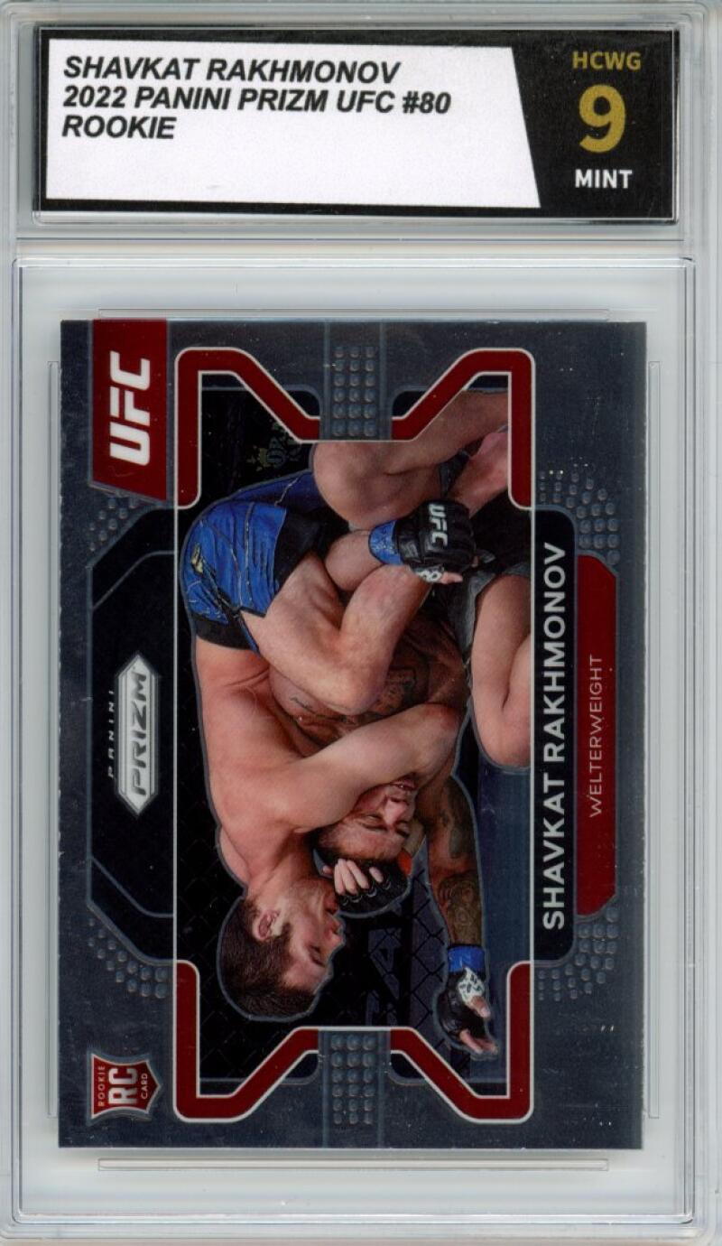 2022 Panini Prizm UFC #80 Shavkat Rakhmonov RC Rookie Mint HCWG 9 Image 1