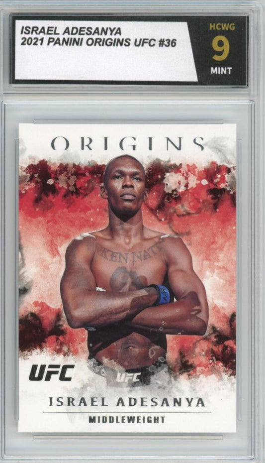 2021 Panini Origins UFC #36 Israel Adesanya Mint Graded HCWG 9 Image 1