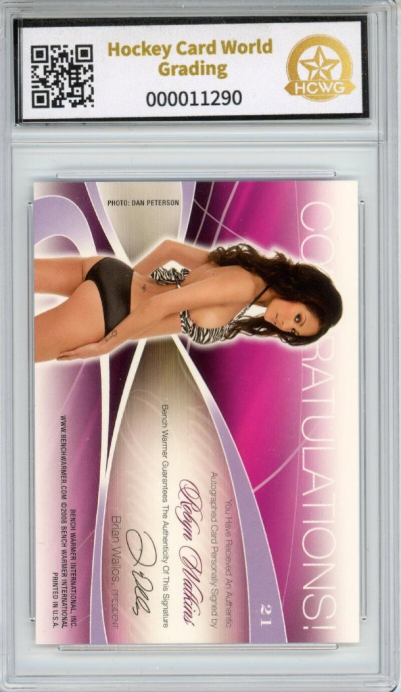 2008 Bench Warmer Signature Series Silver #21 Robyn Watkins Auto Mint HCWG 9 Image 2