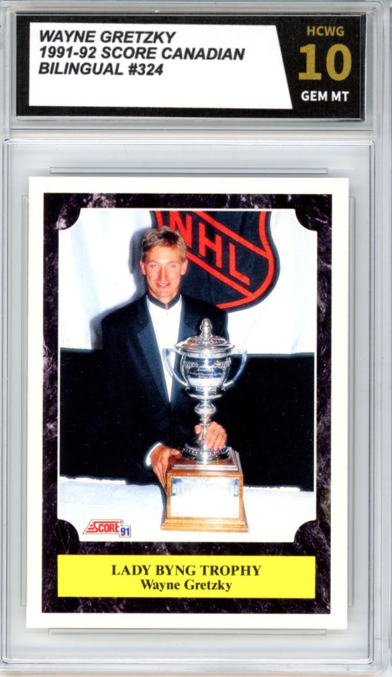 1991-92 Score Canadian Bilingual #324 Wayne Gretzky Graded Gem Mt HCWG 10 Image 1