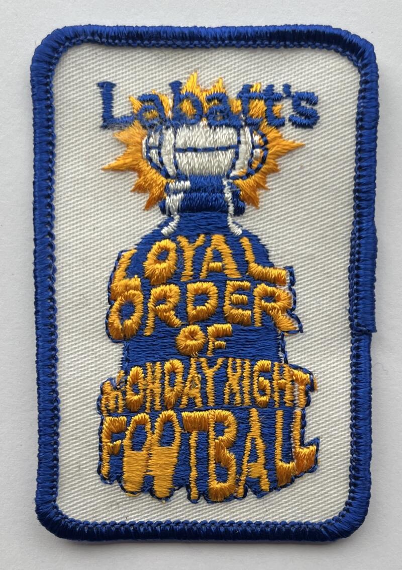 Labatt's Beer Loyal Order of Monday Night Football Vintage Patch 3"x2" Image 1