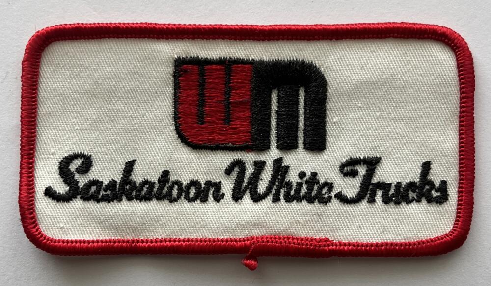Saskatoon White Trucks Black, Red, White Vintage Patch 4"x2" Image 1