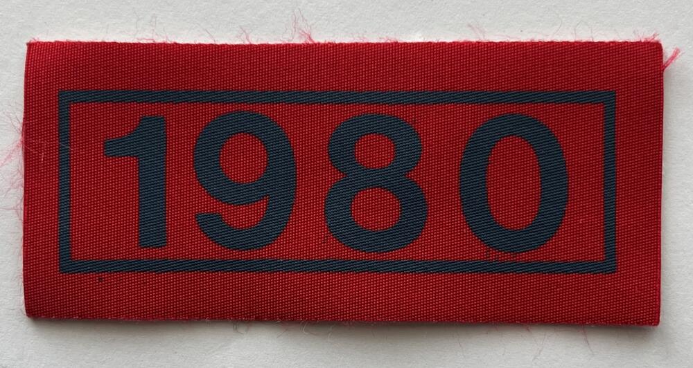 Canadian Army 1980 Red and Blue Year Vintage Patch 3.5"x1.5" Image 1