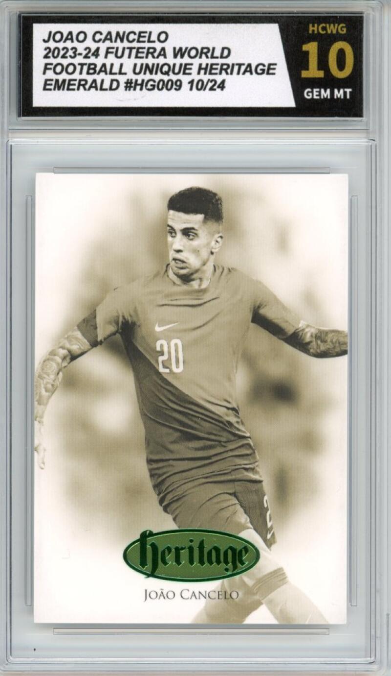 2023-24 Futera World Football Unique Heritage Emerald Joao Cancelo 10/24 HCWG 10  Image 1