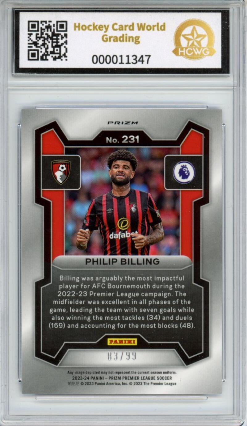 2023-24 Prizm English Premier League Blue #231 Philip Billing 83/99 HCWG 10  Image 2