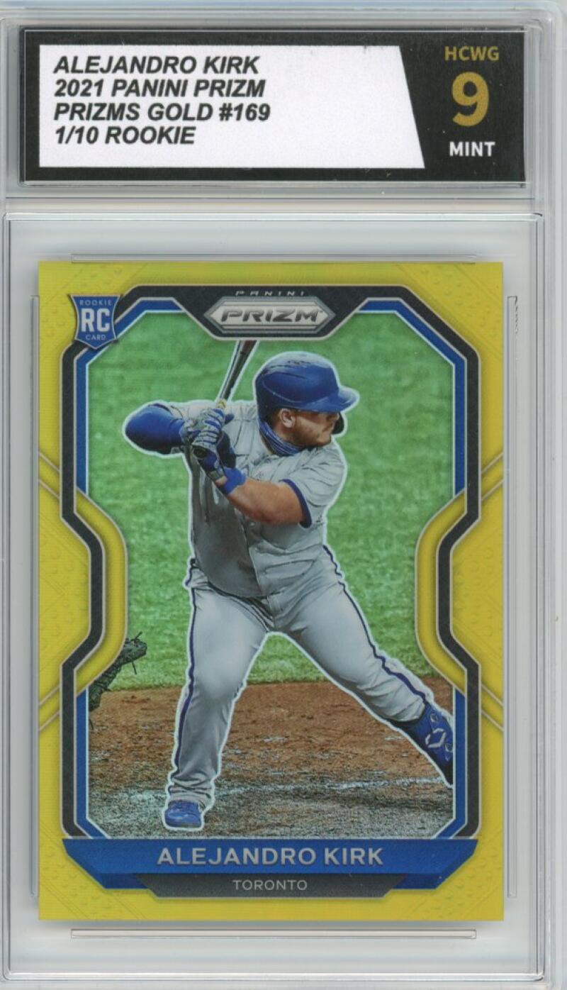 2021 Panini Prizm Gold #169 Alejandro Kirk 1/10 Rookie RC Graded Mint HCWG 9 Image 1