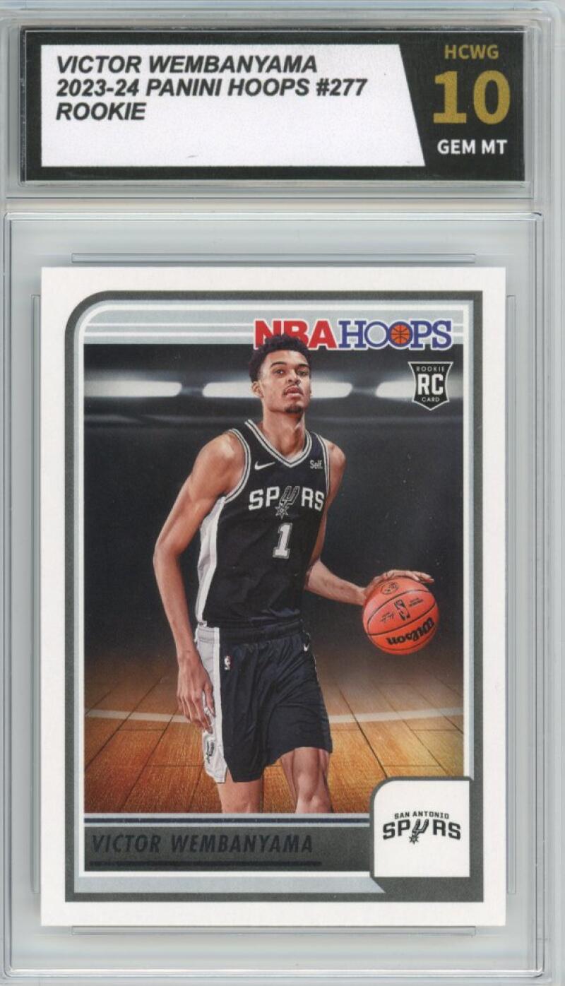 2023-24 Panini Hoops #277 Victor Wembanyama Rookie RC Graded HCWG 10 - 11405 Image 1