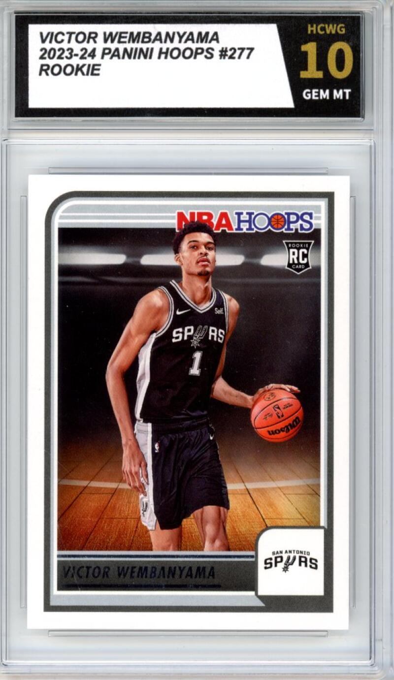 2023-24 Panini Hoops #277 Victor Wembanyama Rookie RC Graded HCWG 10 - 11400 Image 1