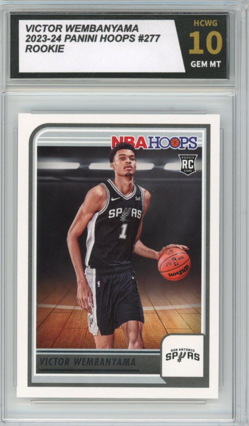 2023-24 Panini Hoops #277 Victor Wembanyama Rookie RC Graded HCWG 10 - 11404 Image 1