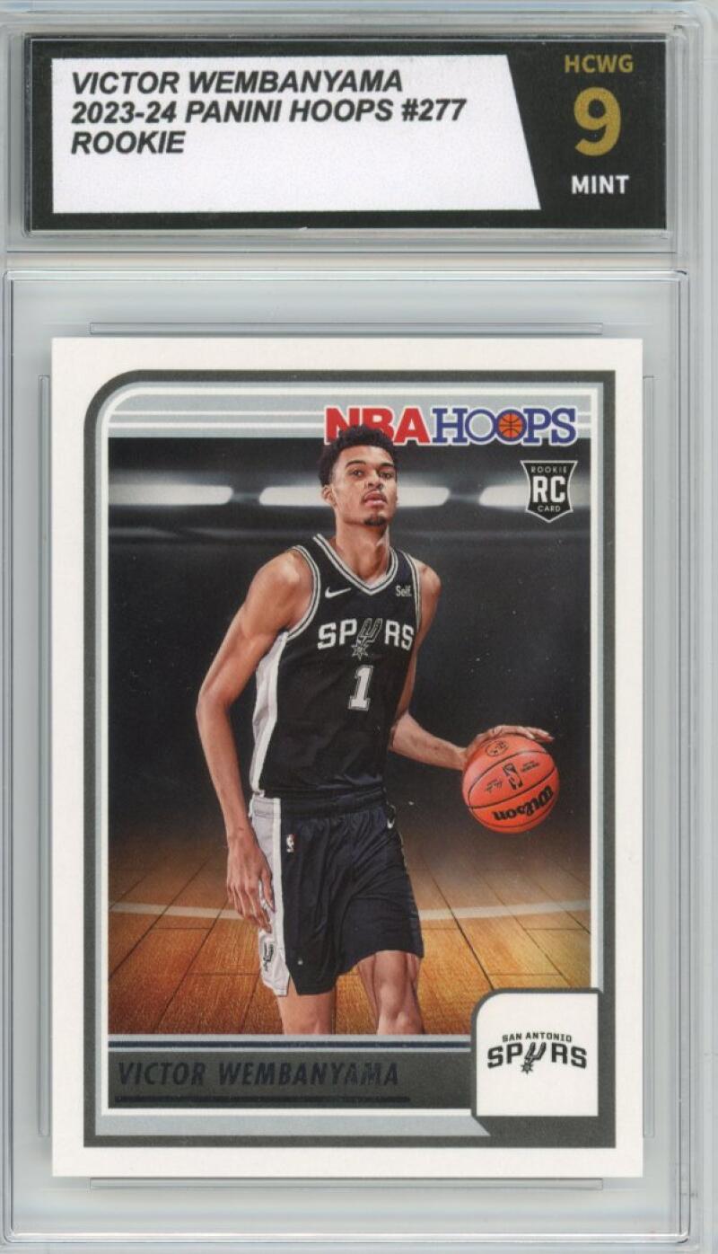 2023-24 Panini Hoops #277 Victor Wembanyama Rookie RC Graded HCWG 9 - 11402 Image 1