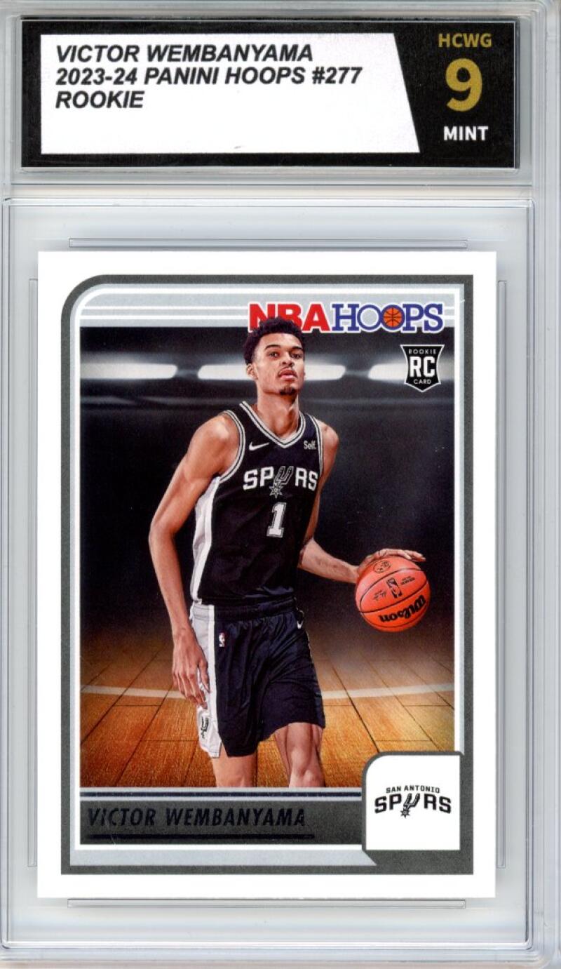 2023-24 Panini Hoops #277 Victor Wembanyama Rookie RC Graded HCWG 9 - 11406 Image 1