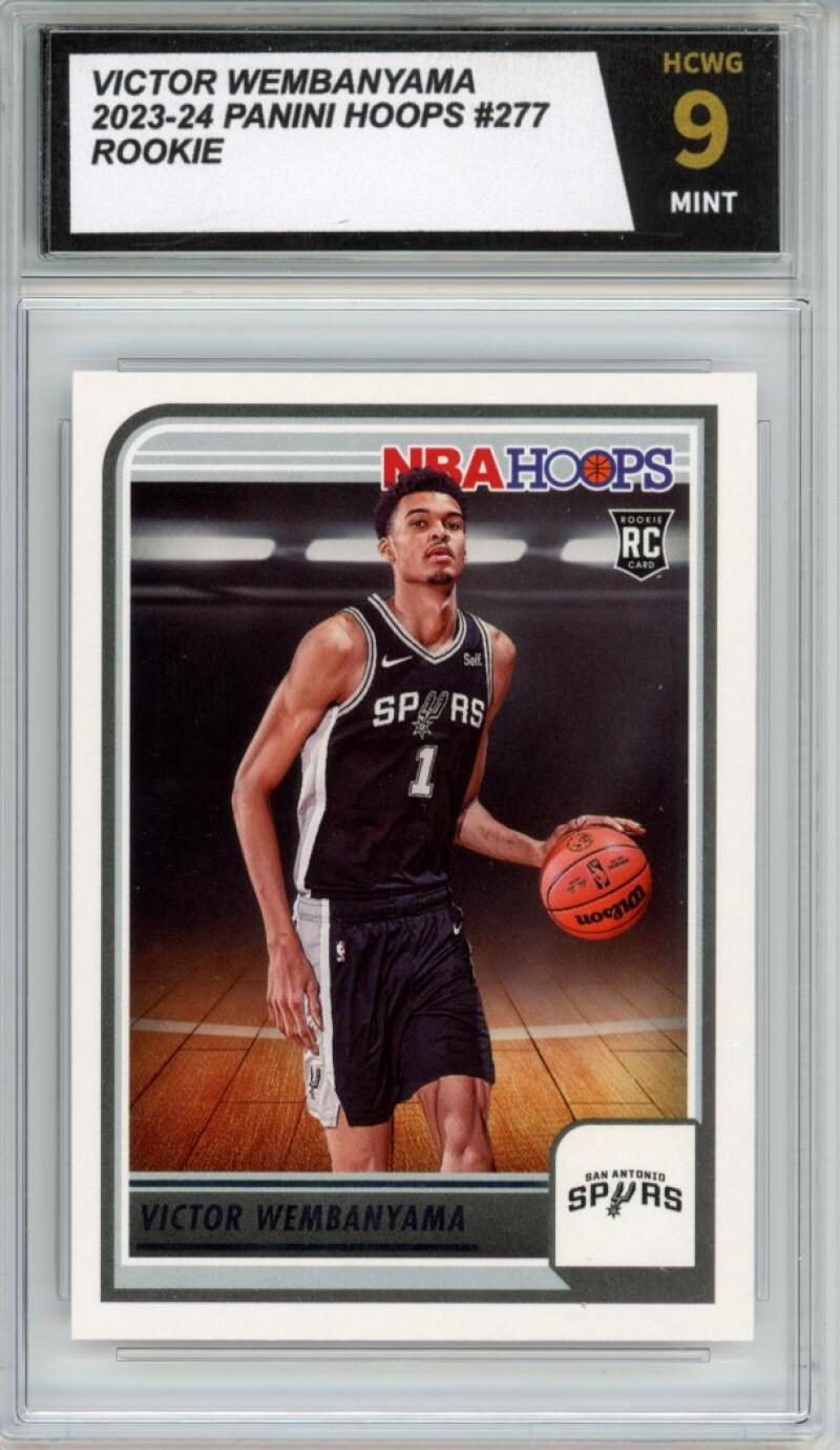 2023-24 Panini Hoops #277 Victor Wembanyama Rookie RC Graded HCWG 9 - 11407 Image 1