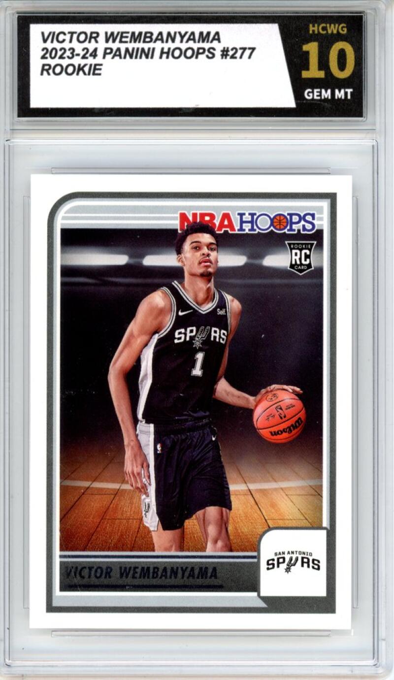 2023-24 Panini Hoops #277 Victor Wembanyama Rookie RC Graded HCWG 10 - 11408 Image 1