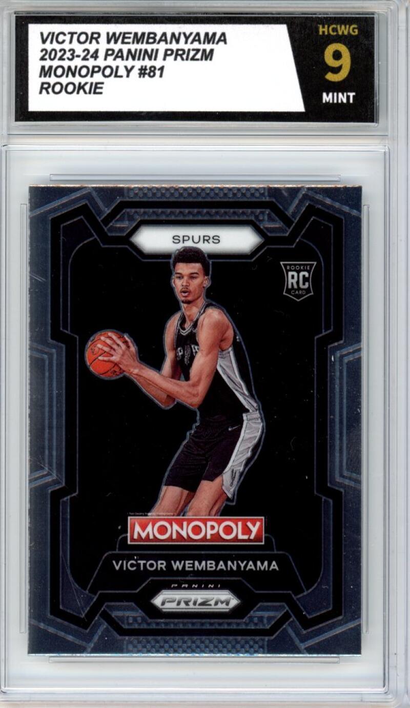 2023-24 Panini Prizm Monopoly #81 Victor Wembanyama Rookie RC Graded HCWG 9 - 11392 Image 1